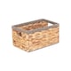 image 1 of Small Water Hyacinth With Grey Rope Border Rectangular Storage Basket | Brown | Brown