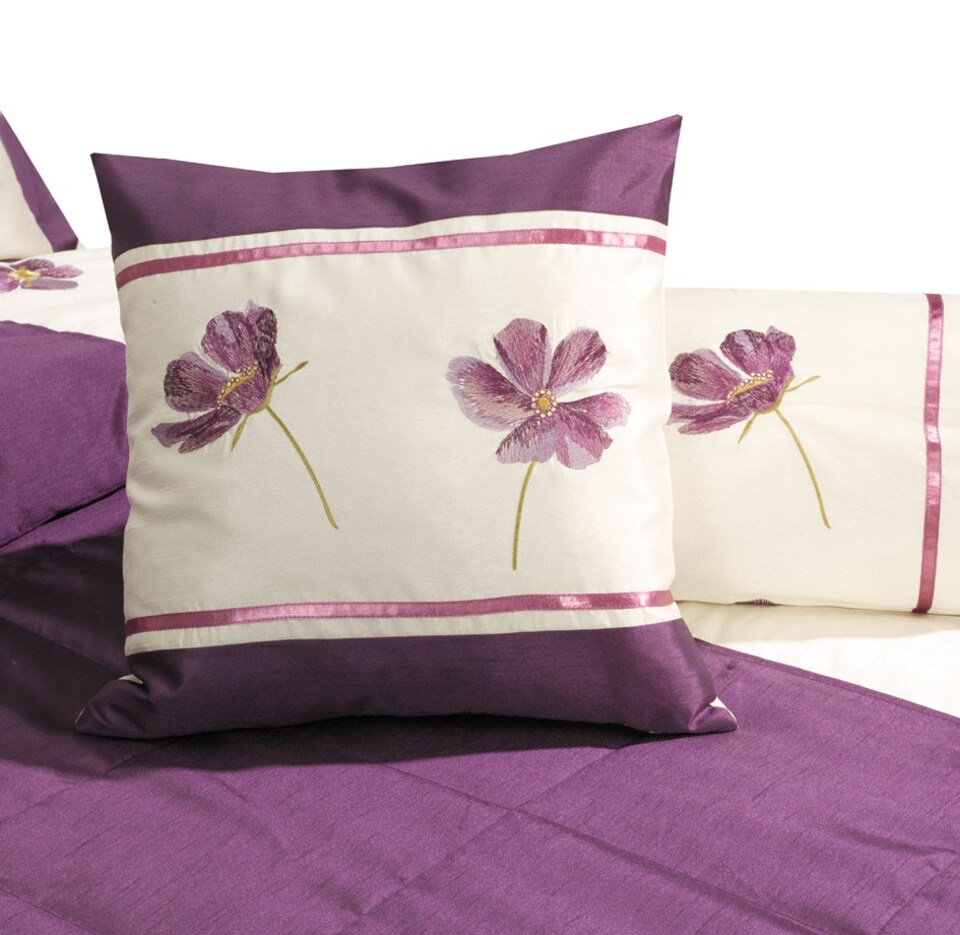 Velvet Applique Soft Touch Cushion - 43cm x 43cm | Purple