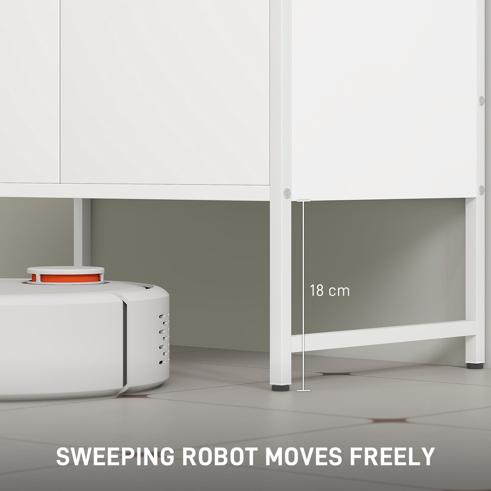 image 1 of HOMCOM Under Sink Bathroom Cabinet, Freestanding Under Sink Cabinet with Soft-Close Doors and Adjustable Shelf for Basin without or with Pedestal, White