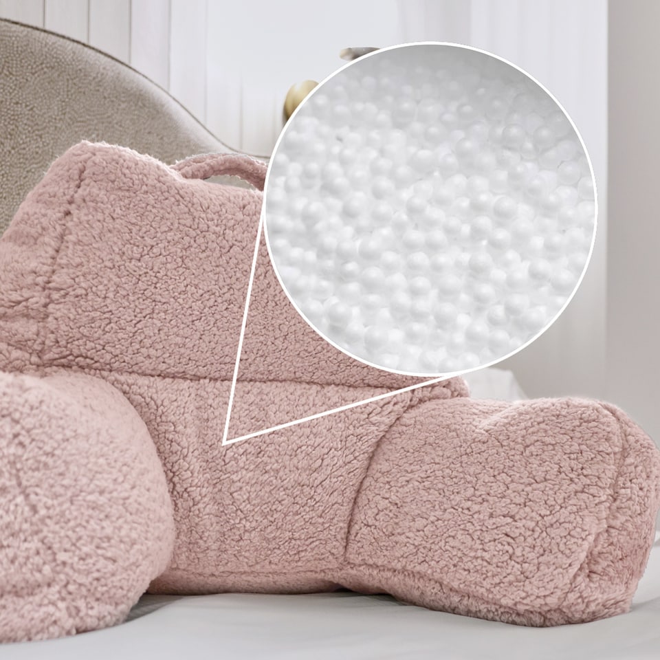 image 1 of Icon Cuddle Cushion and Kids Kingston Rabbit Faux Fur Classic Bean Bag, Rose Dust