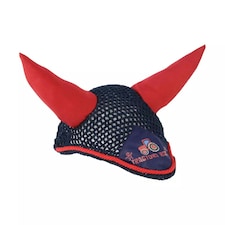 Hy Tractors Rock Horse Fly Veil - Navy/Red - Small Pony