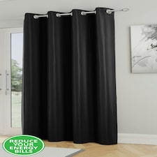 Supersoft Black Single Door Curtain 66 x 84 inch (168 x 214 cm) Room Darkening Eyelet Thermal Noise Reducing Single Door Curtain