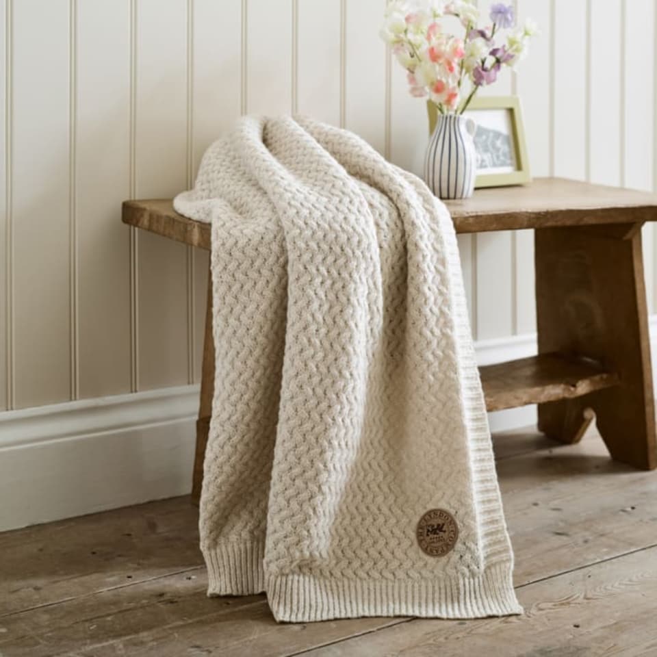 image 1 of Cadenza Supersoft Yarn Dyed Knitted Throw