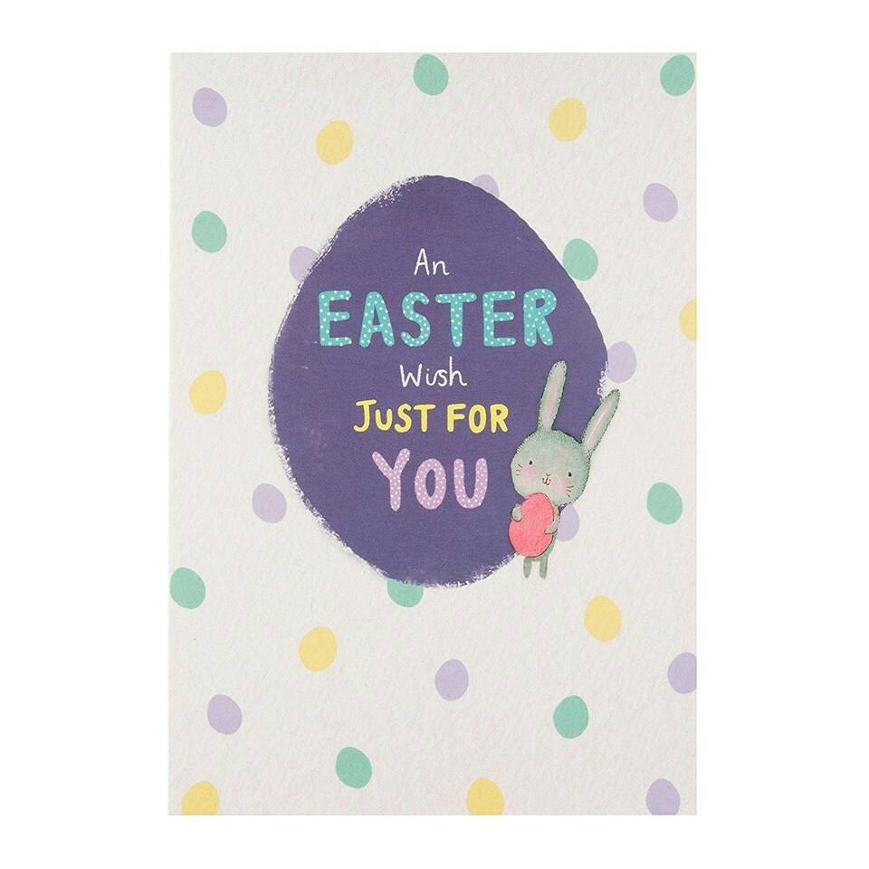 image 1 of Hallmark Cute Bunny Easter Card 'Just For Her' - New Medium