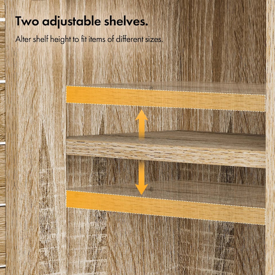 image 1 of VonHaus Chester Bathroom Storage Cabinet in Oak Effect