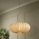 image 2 of Pleated Fabric Pendant - Ivory | White