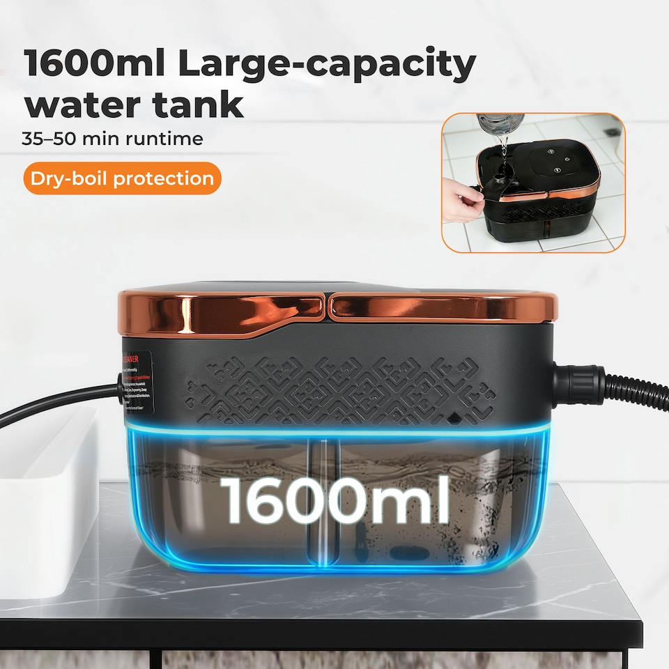 image 1 of Spector Steam Cleaner Portable Multipurpose Steamer with Tools 6 Level 1600ml