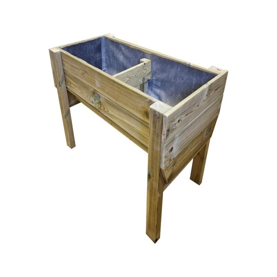 image 1 of Raised Veg Trug Garden Planter - Scandinavian Redwood - L52 x W180 x H60 cm - Minimal Assembly Required Brown