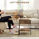 image 3 of HOMCOM Industrial Lift Top Coffee Table with Storage Shelf Rustic Brown Brown