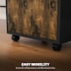image 6 of HOMCOM 60cm Filing Cabinet with Drawers and Open Shelf, Rustic Brown