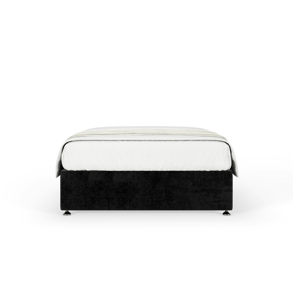 image 1 of Signature Platinum 2000 Pocket Sprung Black Naples Velvet Divan Set Small Double