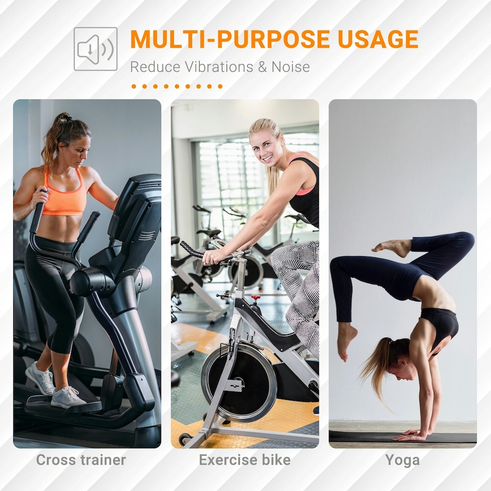 image 1 of HOMCOM Thick Equipment Mat Gym Exercise Fitness Workout Tranining Bike Protect