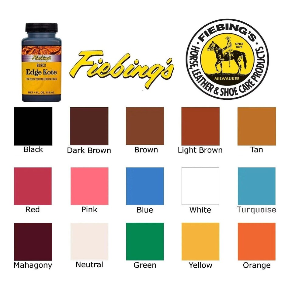 image 1 of Fiebing's Edge Kote - Leather Edge Sealer and Finisher 4oz | Black | Black