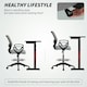image 3 of Vinsetto Draughtsman Chair Tall Office Chair with Adjustable Height | Grey | One Size