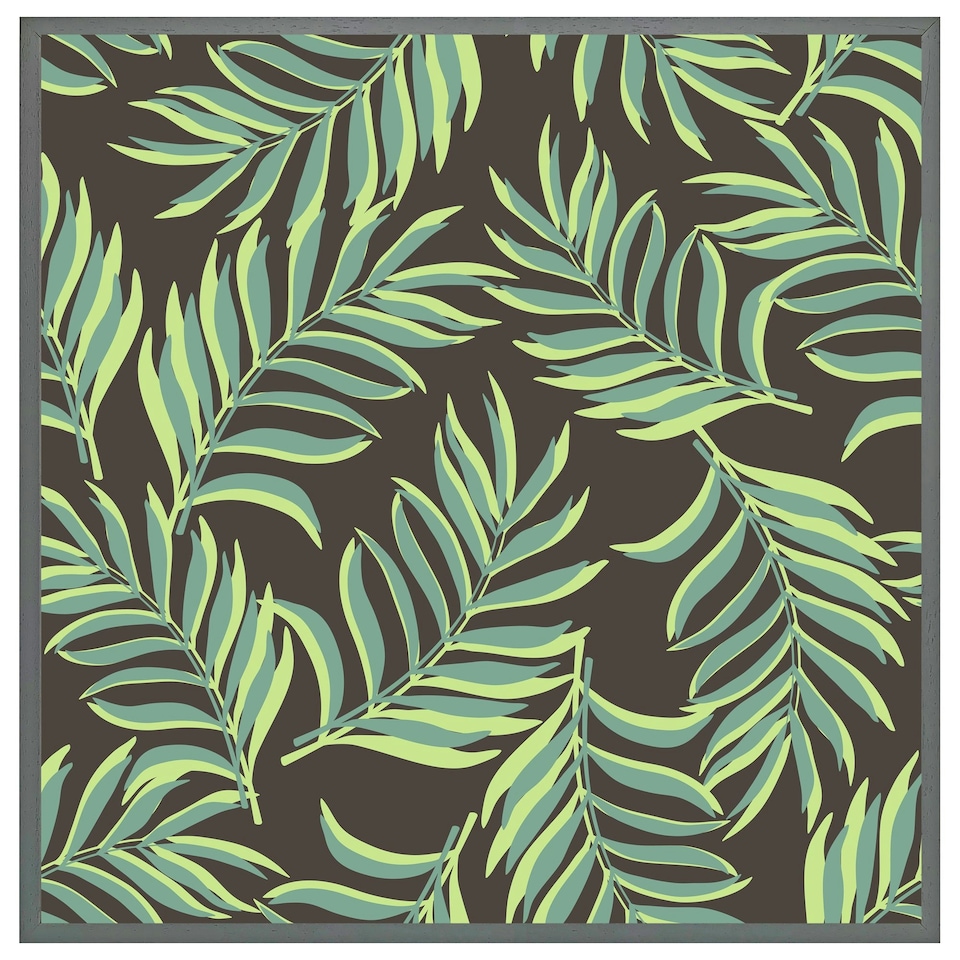 image 1 of Green palm leaves (Picutre Frame) Black | XL