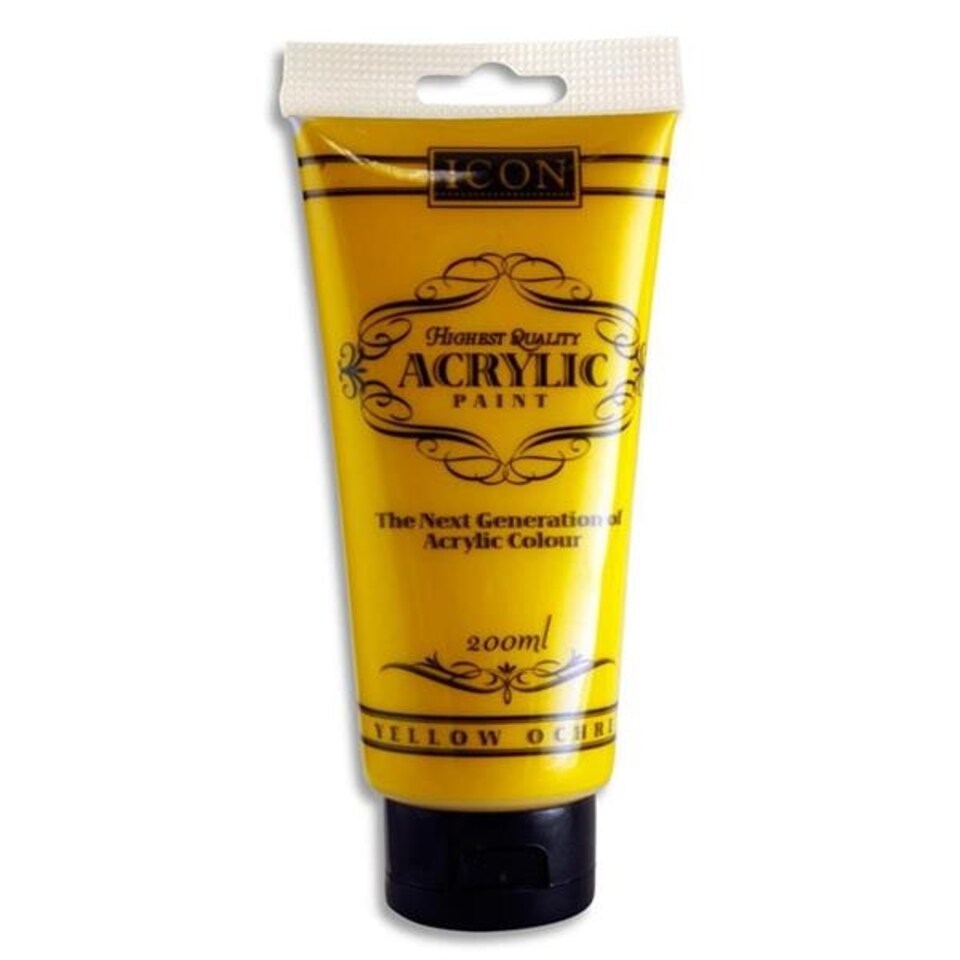 image 1 of Yellow Acrylic Paint 200ml by Icon Art