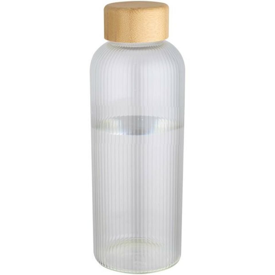 image 1 of Floso Bamboo Lid 650ml Water Bottle | Clear | Transparent | 1