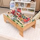 image 5 of COSTWAY 100 Pieces Wooden Train Track Set Yellow