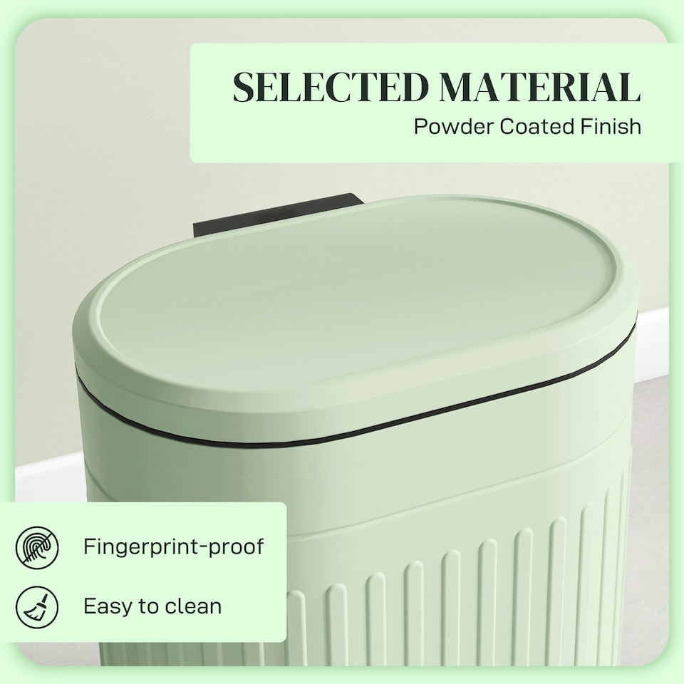 image 1 of HOMCOM Pedal Bin, Metal Kitchen Bin with Soft-close Lid Green | 20L