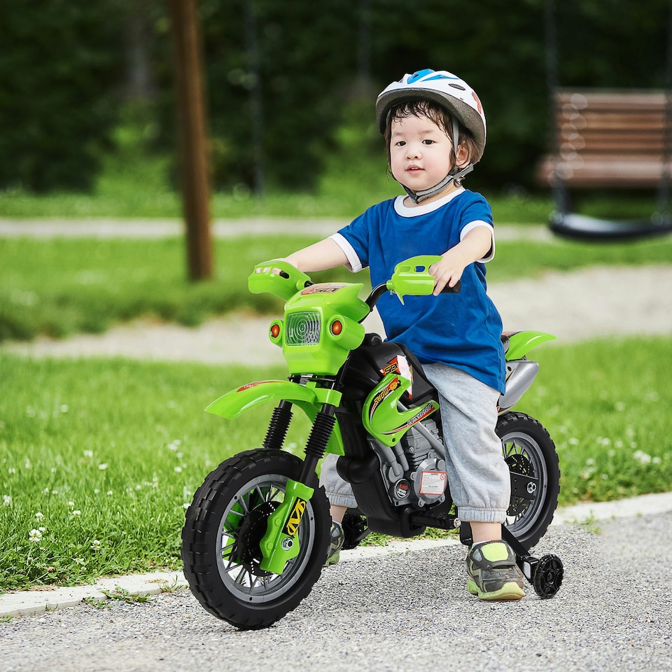 image 1 of HOMCOM 6V Kids Electric Motorbike Motorcycle Ride On for 3-6 Years Green