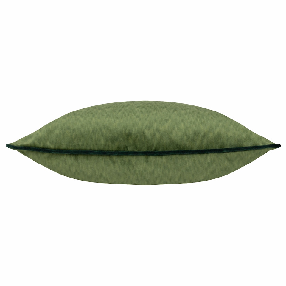 image 1 of Paoletti Torto Velvet Piped Cushion, Moss/Emerald, 50 x 50cm