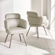 image 4 of Lorenza Premium Beige Faux Leather Swivel Dining Chairs - Set of 2