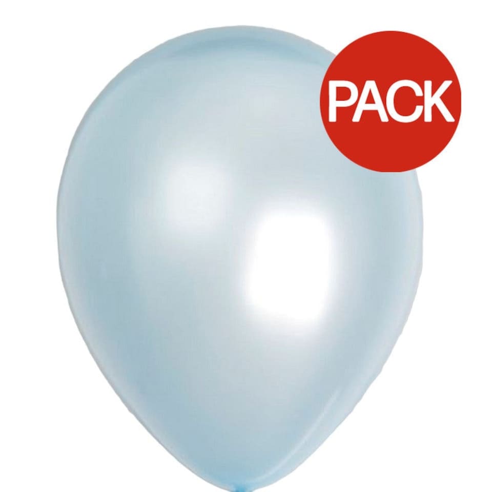 Globos Latex Balloons (Pack of 100) - Pearlised Blue - One Size