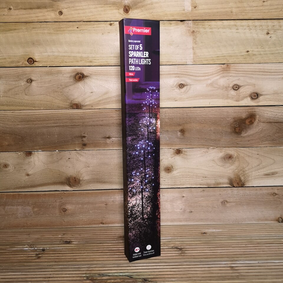 image 1 of 5pcs Premier Battery Operated Multi Function Sparkler Pathfinder Lights 120 Cool White LEDs