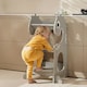 image 4 of Kidoz Toddler Learning Tower - Kitchen Helper with Safety Rail - Dinosaur Design - Grey