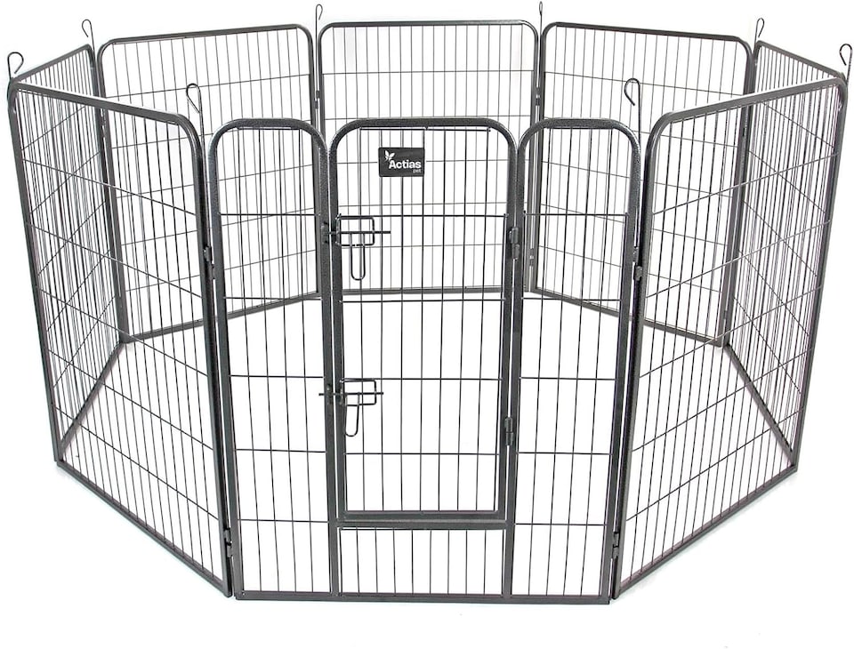 image 1 of Actiaspet - Heavy Duty 8-Panel Metal Playpen with Door, Large 100cm Height