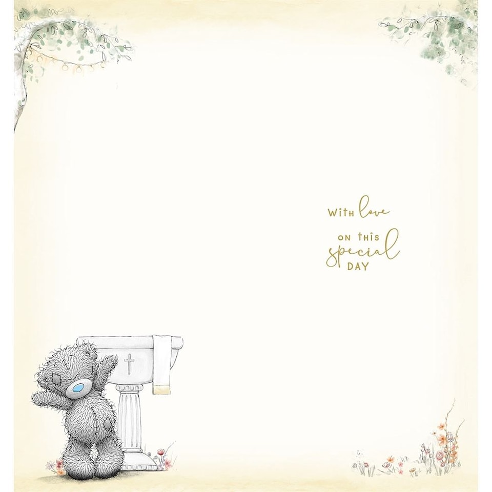 image 1 of Bear At Font On Your Communion Day Card