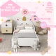 image 6 of ZONEKIZ Unicorn-Designed Toddler Bed, Kids Bedroom Furniture - White