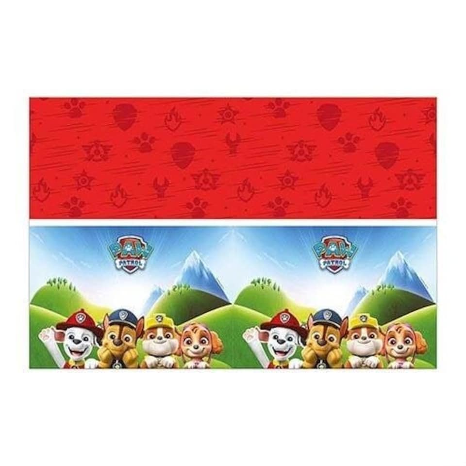 Paw Patrol Rescue Heroes Plastic Tablecover 1.8m x 1.2m | Red
