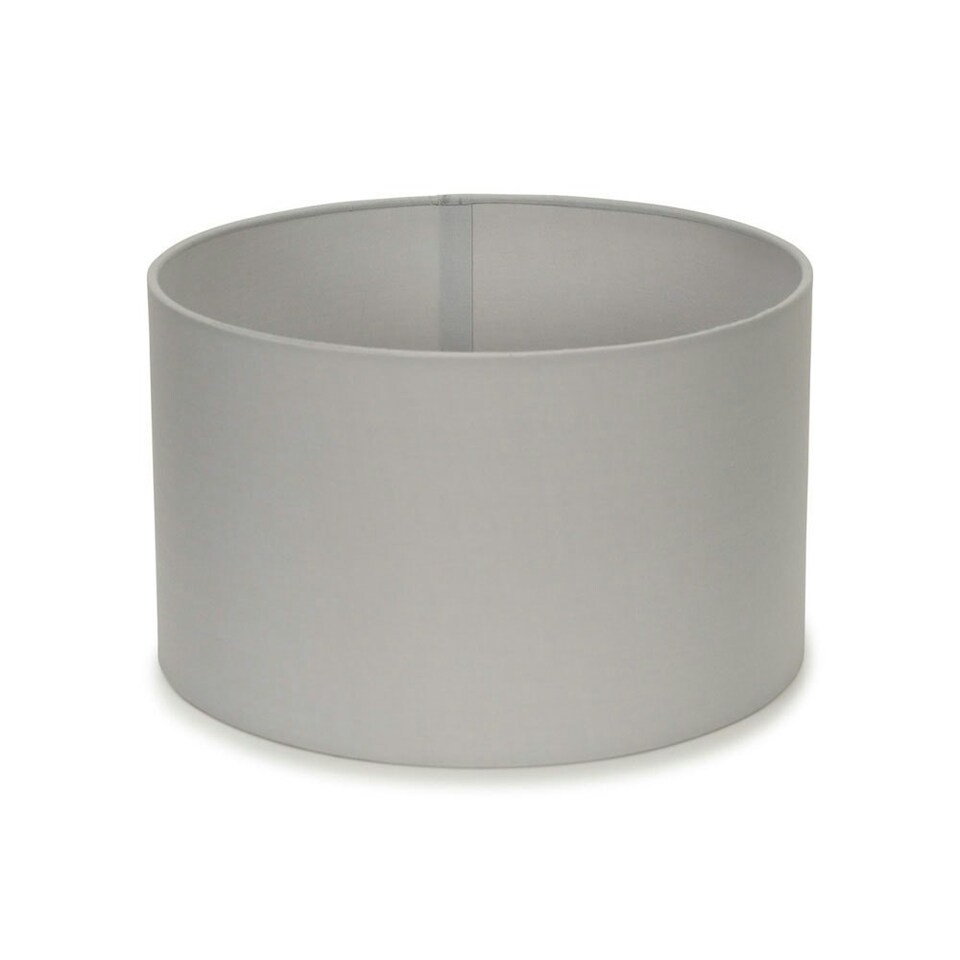 image 1 of ValueLights Pair of - Grey Fabric Cylinder Ceiling Pendant Lampshade/Table Lamp Drum Light Shade - Small