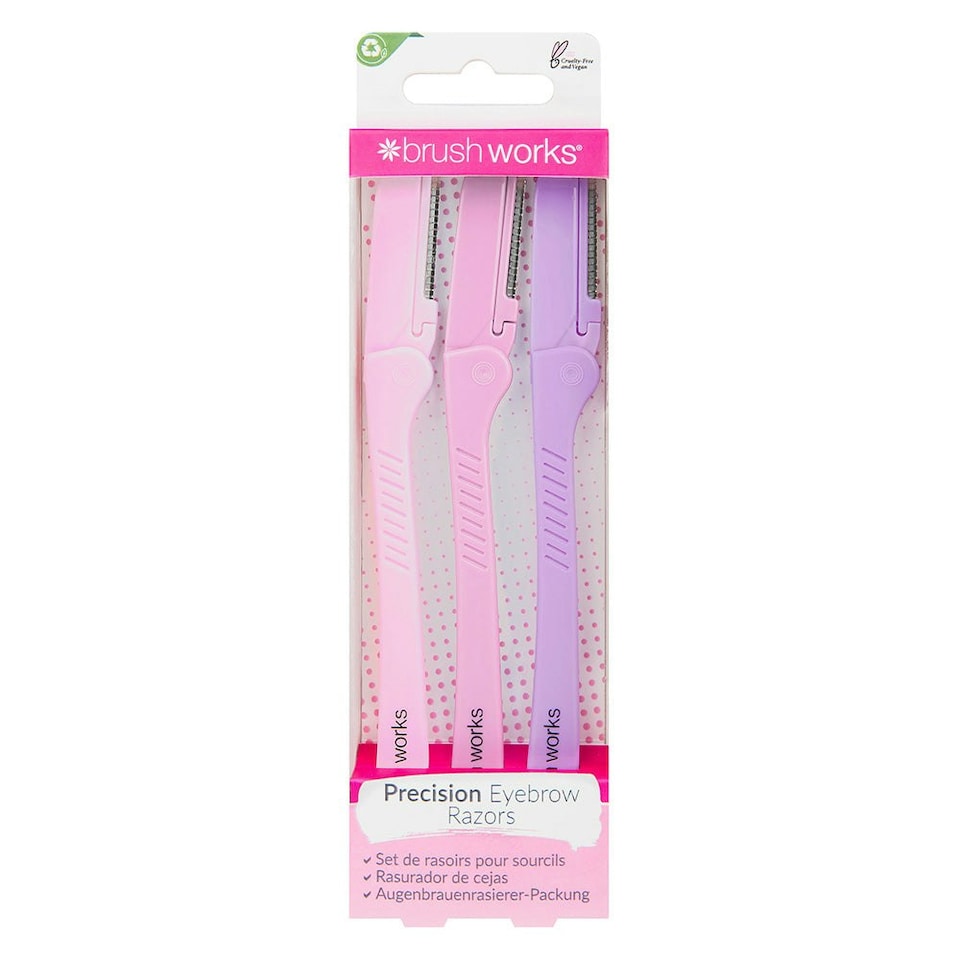 image 1 of Brushworks Precision Eyebrow Razor (Pack of 3)