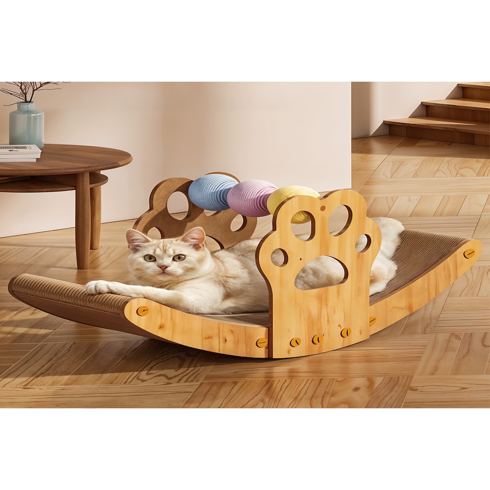 image 1 of Living and Home 3 In 1 Cat Rocking Bed Scratching Chair