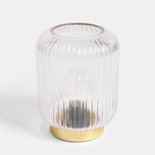 OHS Glass Cordless Table Lamp LED Battery Operated Night Light