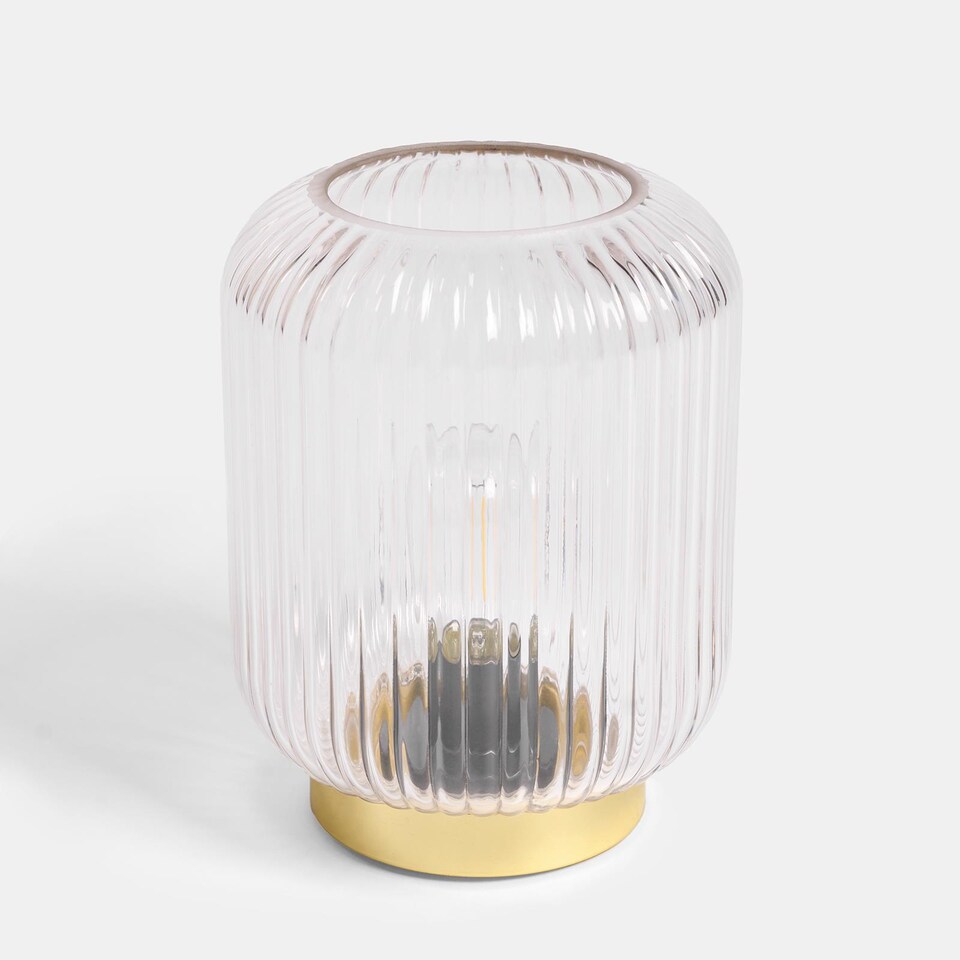 image 1 of OHS Glass Cordless Table Lamp LED Battery Operated Night Light