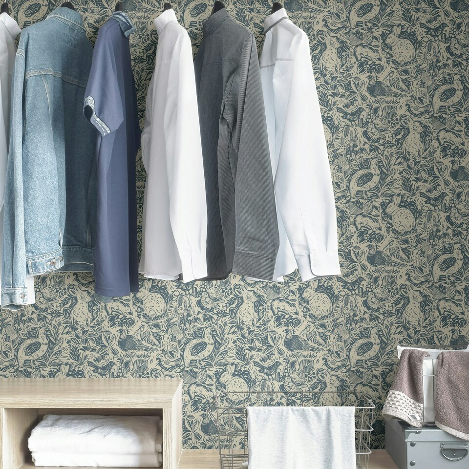 image 1 of NuWallpaper NUS3622 Terrene Peel & Stick Wallpaper, Blue Multi