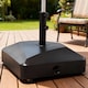 image 2 of Outsunny Garden Parasol Base 43kg Water or 60kg Sand Filled with Wheels | Black | Black
