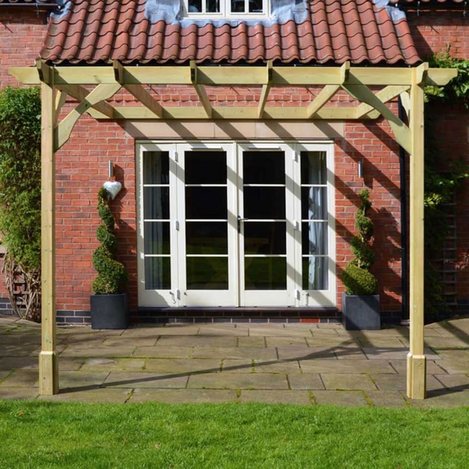 image 1 of Wall Mounted Premium Pergola - Wood - L240 x W420 x H270 cm - Light Green