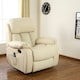 image 5 of Chester Bonded Leather Manual Recliner Chair with Heat And Massage (Cream)