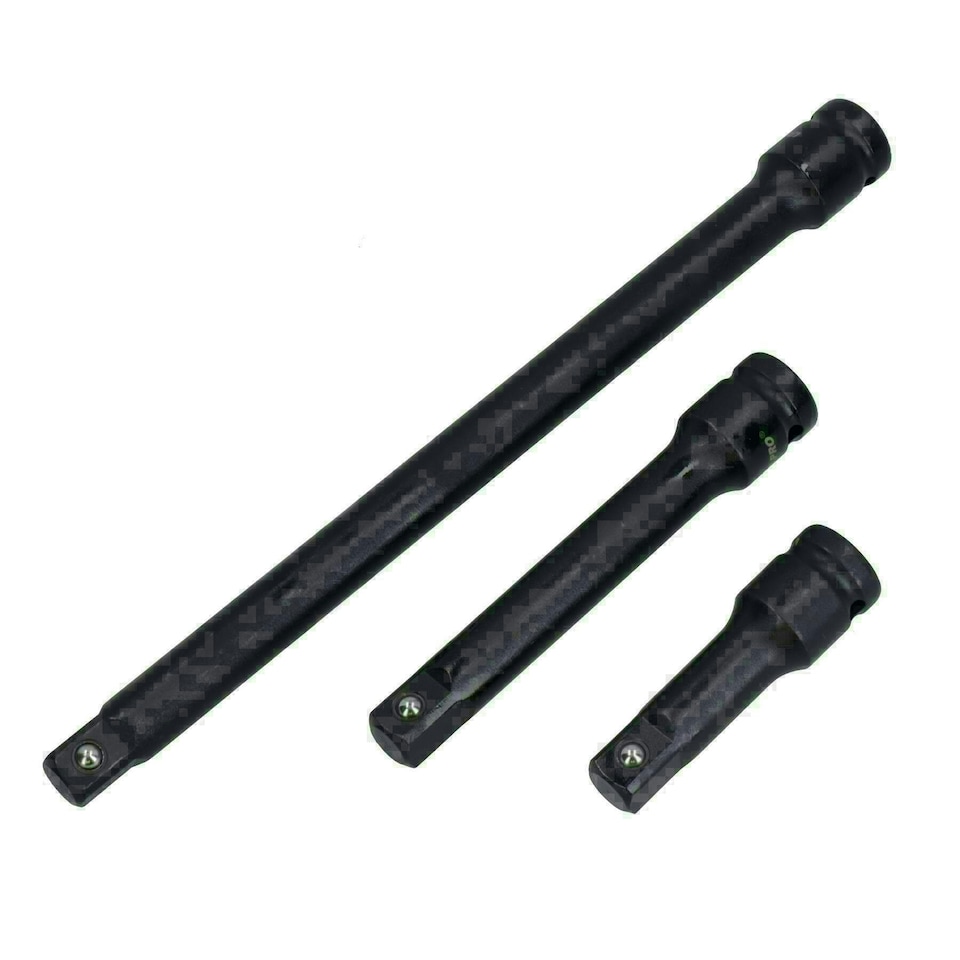 image 1 of 1/2" Drive Impacted Impact Socket Extension Bar Set 75mm 125mm 250mm 3pc
