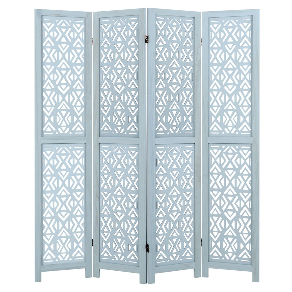 image 1 of COSTWAY 4-Panel Wooden Room Divider 165cm Folding Privacy Screen