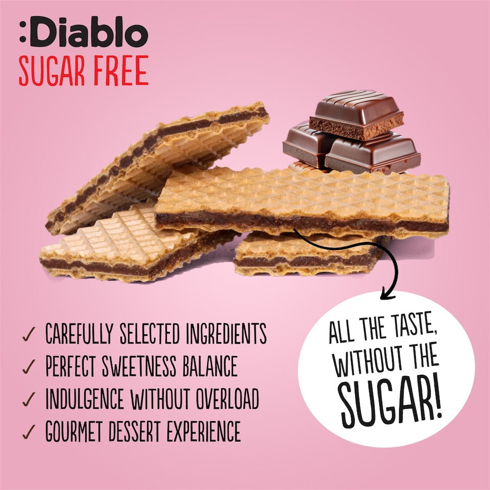 image 1 of Diablo No Added Sugar Chocolate Cream Wafer Thins 150g