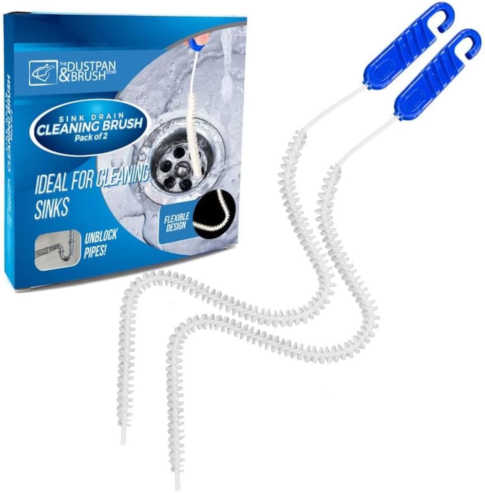 image 1 of Flexible Sink and Shower Drain Cleaning Brush Unblocker - Pack of 2