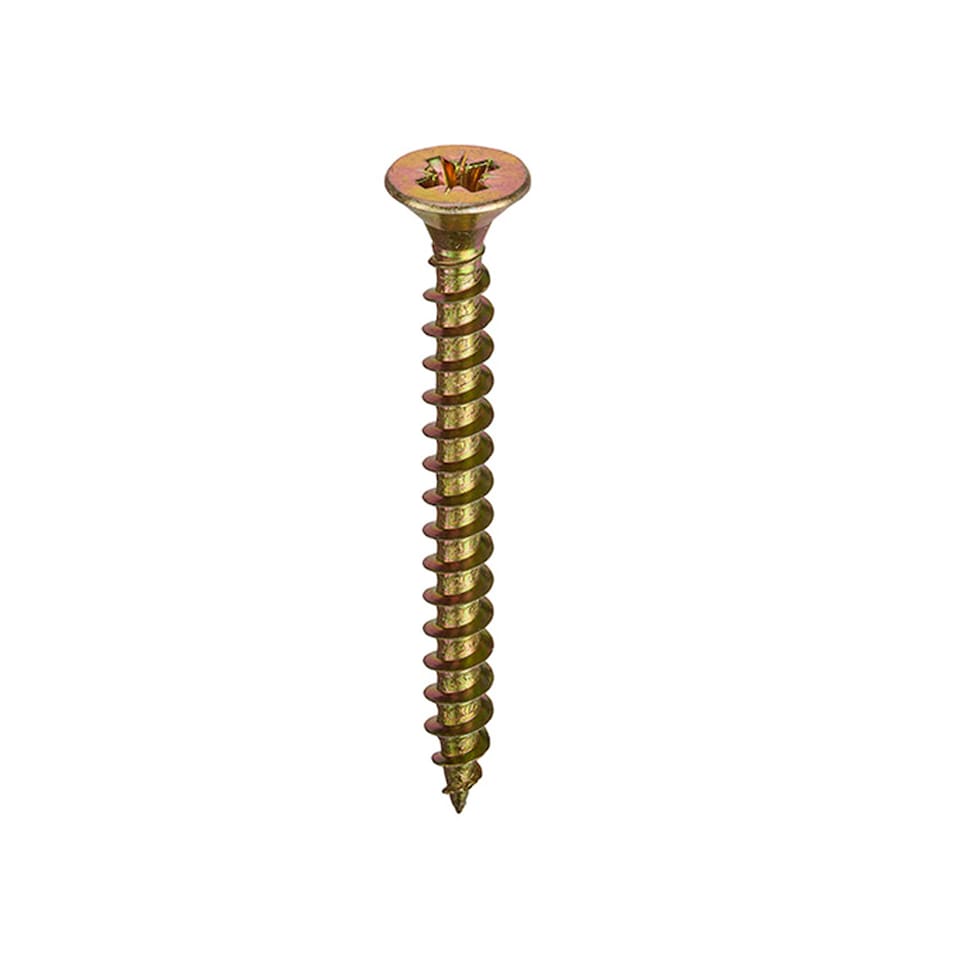 Unifix Chippy Woodscrews 3.5 x 20mm - Box of 200 | Gold | 3.5 x 20mm