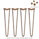 image 3 of 4 x 28" Hairpin Legs - 2 Prong - 12mm - Antique Copper | Brown | 1
