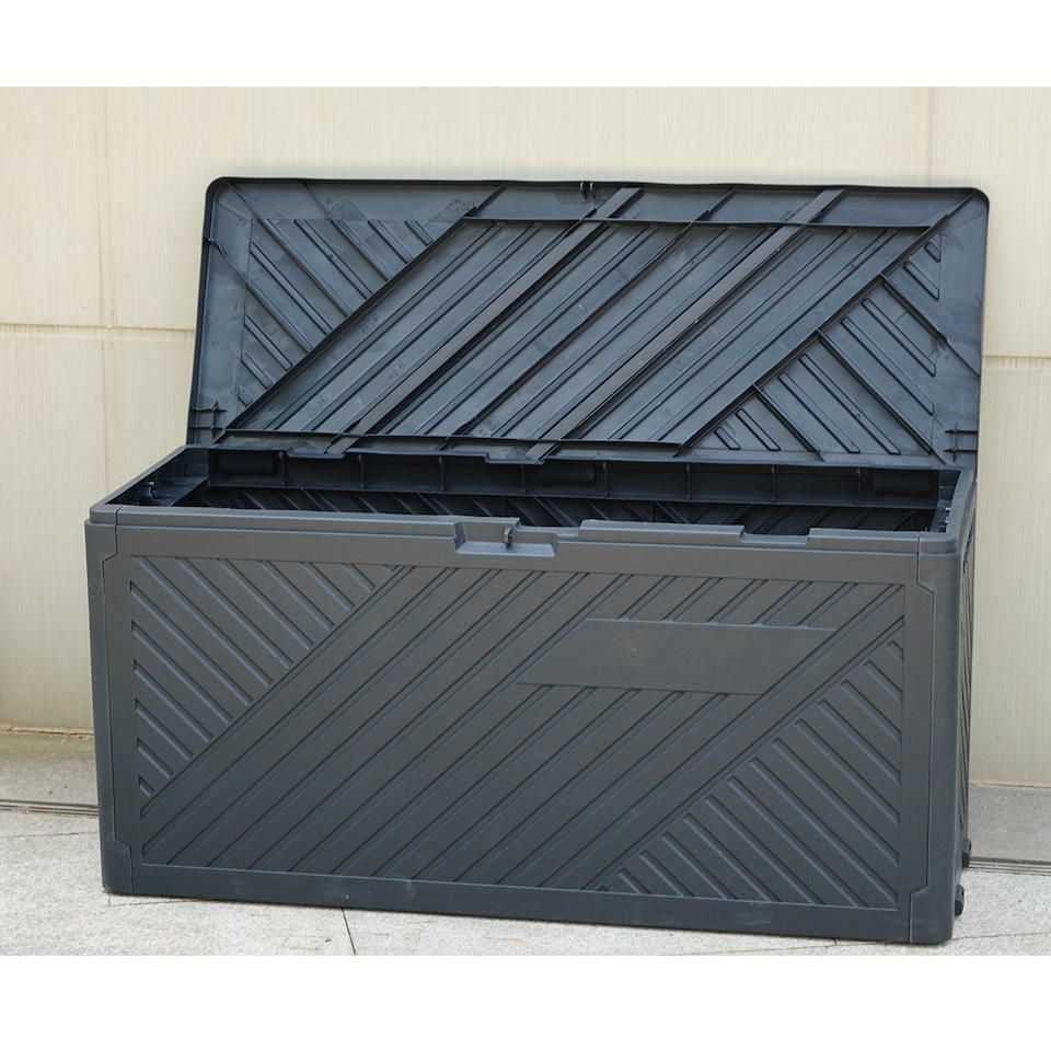 image 1 of Gr8 Garden Anthracite 280L Plastic Storage Box Garden Outdoor Shed Utility Cushion Chest