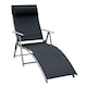 image 1 of Outsunny Sun Lounger Recliner w/ Pillow Foldable 7 Levels Textilene Black